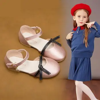 

Girls' Shoes Real Leather Bag Head Sandals 2020 New Spring And Summer Soft Bottom Korean Fashion Princess Girls Sandals