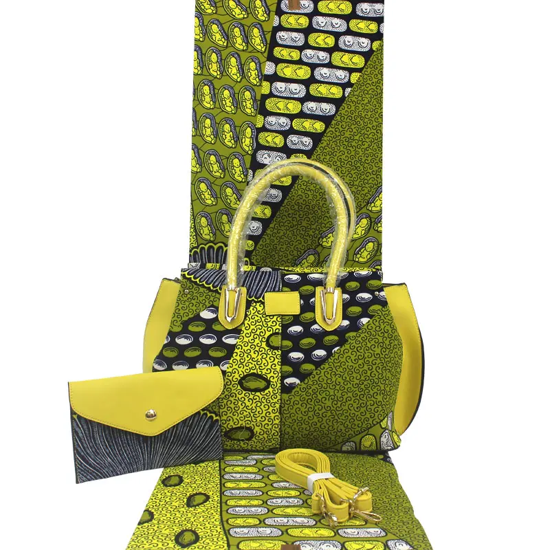 Duurde Fashion Afrikaanse Wax Zak Sets 3 Stuks/set Ankara Wax Handtas Bijpassende 6 Yards Afrikaanse Real Soft Wax Stof Duurde Fashion Afrikaanse Wax Zak Sets 3 Stuks/set Ankara Wax Handtas Bijpassende 6 Yards Afrikaanse Real Soft Wax Stof