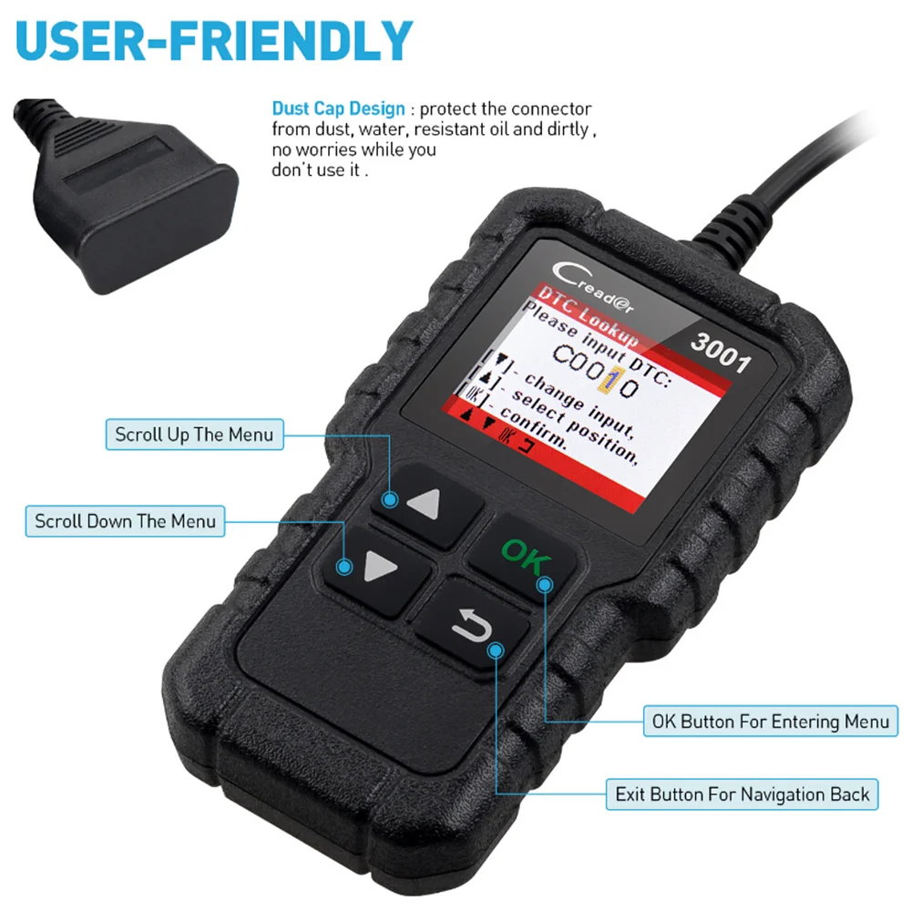 launch Creader 3001 CR3001 полный OBD2/EOBD код читателя сканер Поддержка Cr3001 же как Al419