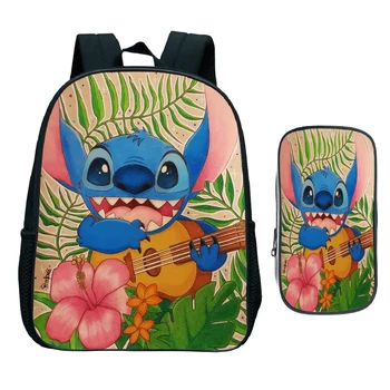 

2pcs Set Cute Kawaii Stitch Print Backpack For Children Shoulder Bag For Boys Kids Girls School Backpack with Pencil Case