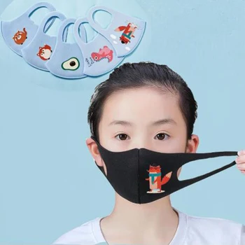 

Childern Kids Disposable Mouth Face Mask Cartoon Dustproof Sponge Fabric Mouth Cover Protective Windproof Mask Anti Dust Kawaii