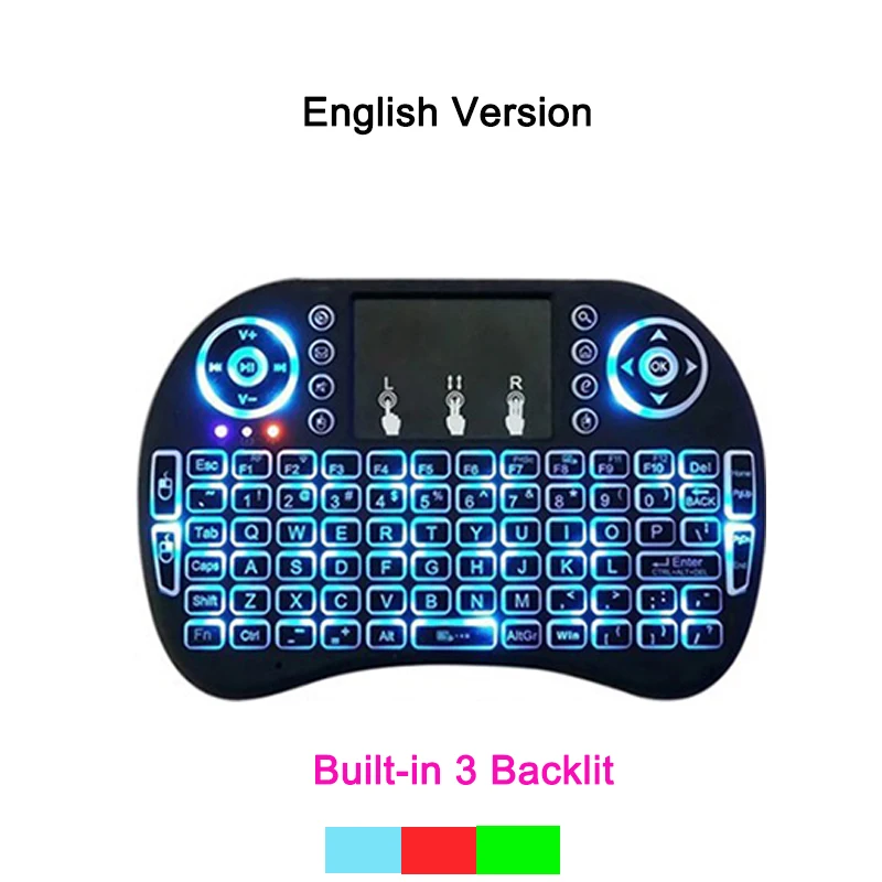 I8 русская английская версия 2,4 ГГц Беспроводная клавиатура воздушная мышь с тачпадом ручная работа с Android tv BOX Мини ПК 18 - Цвет: English version