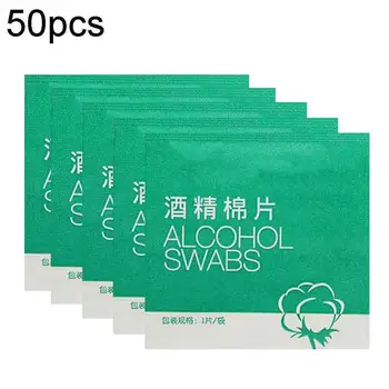 

50Pcs Disposable Home Disinfection Alcohol Swab Pads Wipes Cleanser Skin Cleaning Bacteria Disinfection Wipes