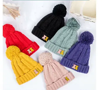 

4-8T Toddler Baby Girls Boys Winter Warm Beanie Hat Children Cute Knitted Wool Cap