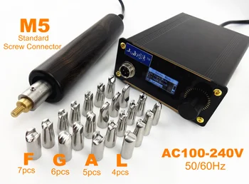 

100-240V Leather Craft Electric Creasing & Edging Machine Soldering Iron Replace Head Tip Tool Set - Sewing Stitching Carving