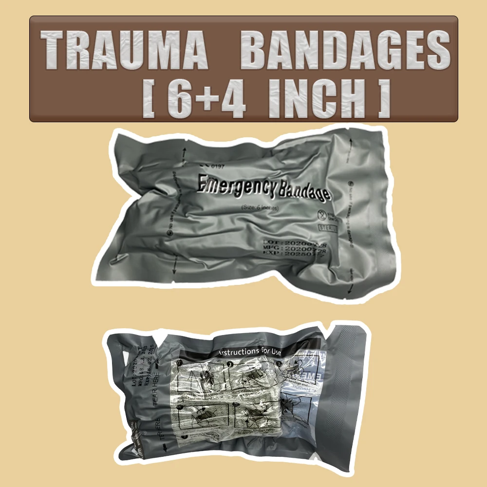 Isreal-vendaje de emergencia, 2 unids/bolsa, 6 pulgadas + 4 pulgadas