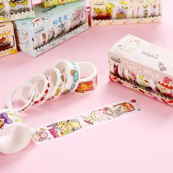 

6roll/lot Washi Tapes Decorative Diy Paper Stickers Diy Junk Journal Scrapbooking Paper Stationery Supply Decorative Adhesi C7M3