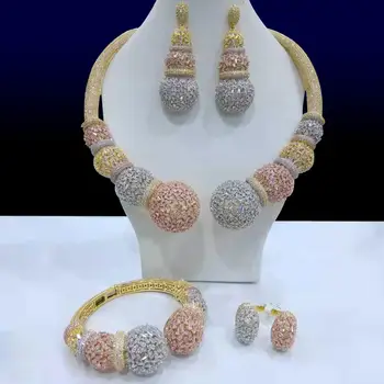 

GODKI Famous Brand Disc Balls Luxury Nigerian Dubai Jewelry Sets For Women Cubic Zircon Wedding Bridal Jewelry Sets 2019