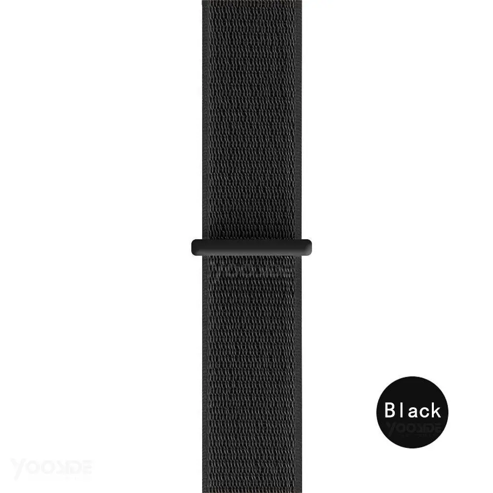 Black Fenix 6 Soft Nylon Loop Fastener Wristband 22mm Quick Fit Watch Band Strap for Garmin Fenix 5/ 5 Plus/Forerunner935/Instinct - Color: Black