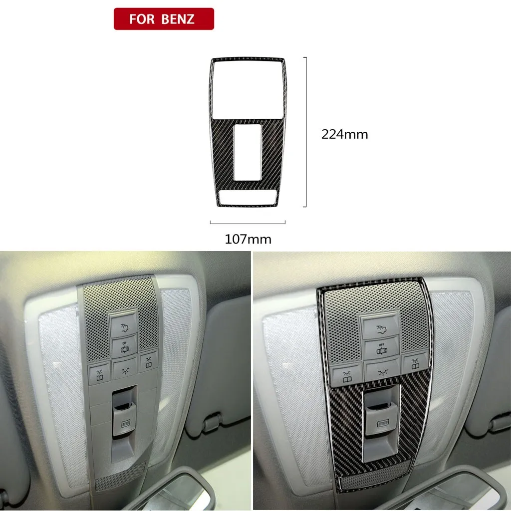 Car Reading Light Decorative Panel Self-adhesive Reading Light Control Interior Car-bon Fiber Decorative Panel Black Color#P40