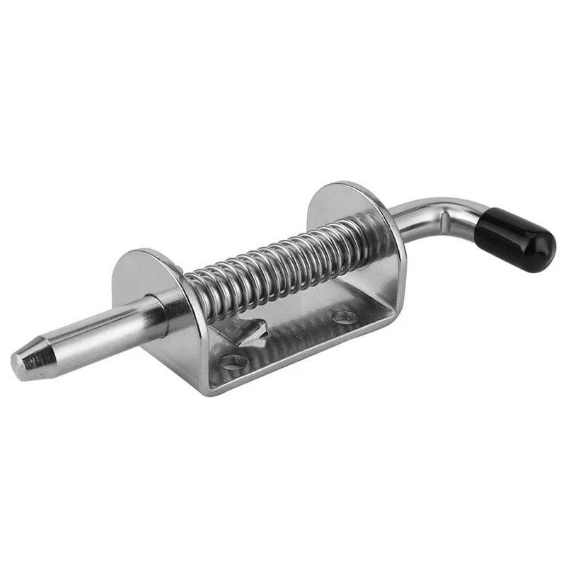Garage Door Lock Latch Spring Latch Stainless steel Spring Bolts Latches Security Barrel Bolt Cabinet Hinges Hardware 2Pcs
