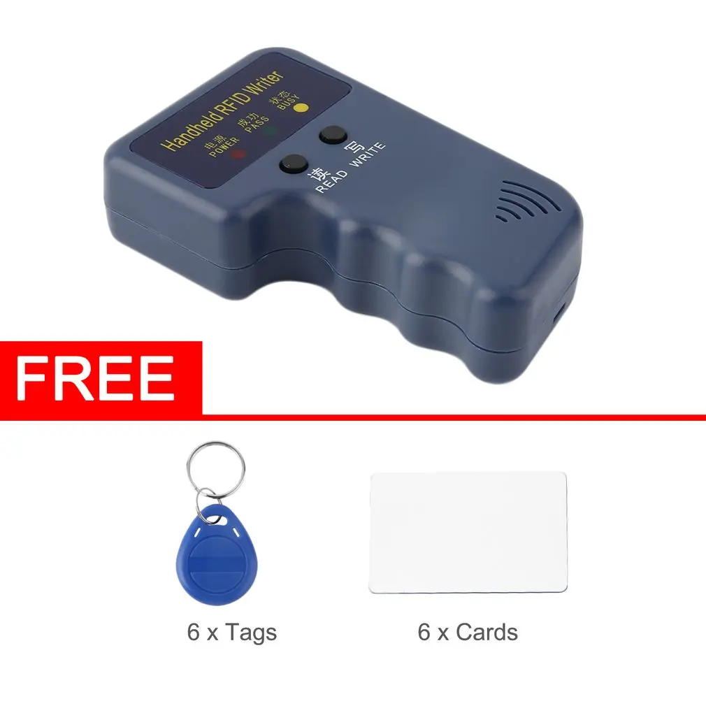 

Professional Handheld RFID 125KHz ID Card Copier Protable Duplicator Durable 6 Writable Tags 6 Writable Cards