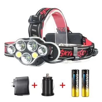 

SKYWOLFEYE 7 LED Headlamp Rechargeable USB Cycing Waterproof Flashlight