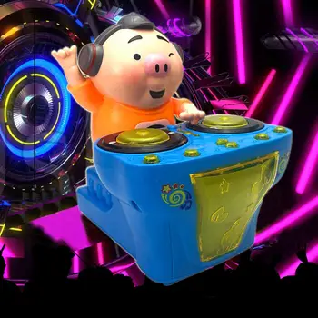 

DishyKooker Cute Cartoon Electric Djing Seaweed Pig Rocking Sound Light Toy