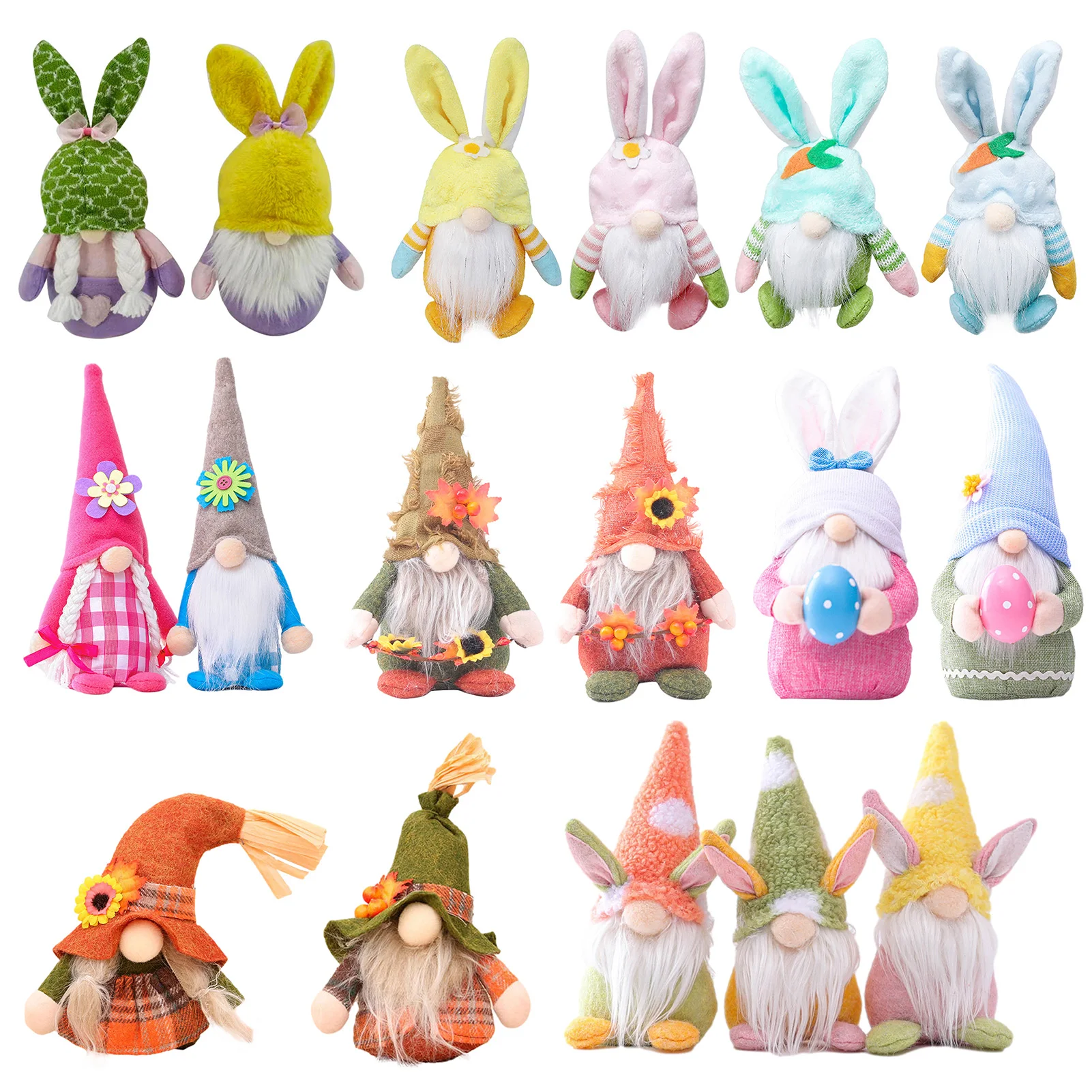 Fall Gnome Autumn Pumpkin Sunflower Swedish Dwarf Easter Bunny Decor Olush Doll Home Window Christmas | Дом и сад
