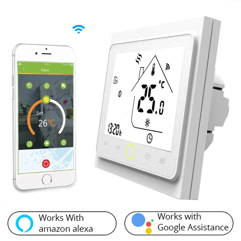 WiFi Smart Thermostat Temperature Controller for Water/Electric floor Heating Water/Gas Boiler Remote/Voice Control Alexa Tuya