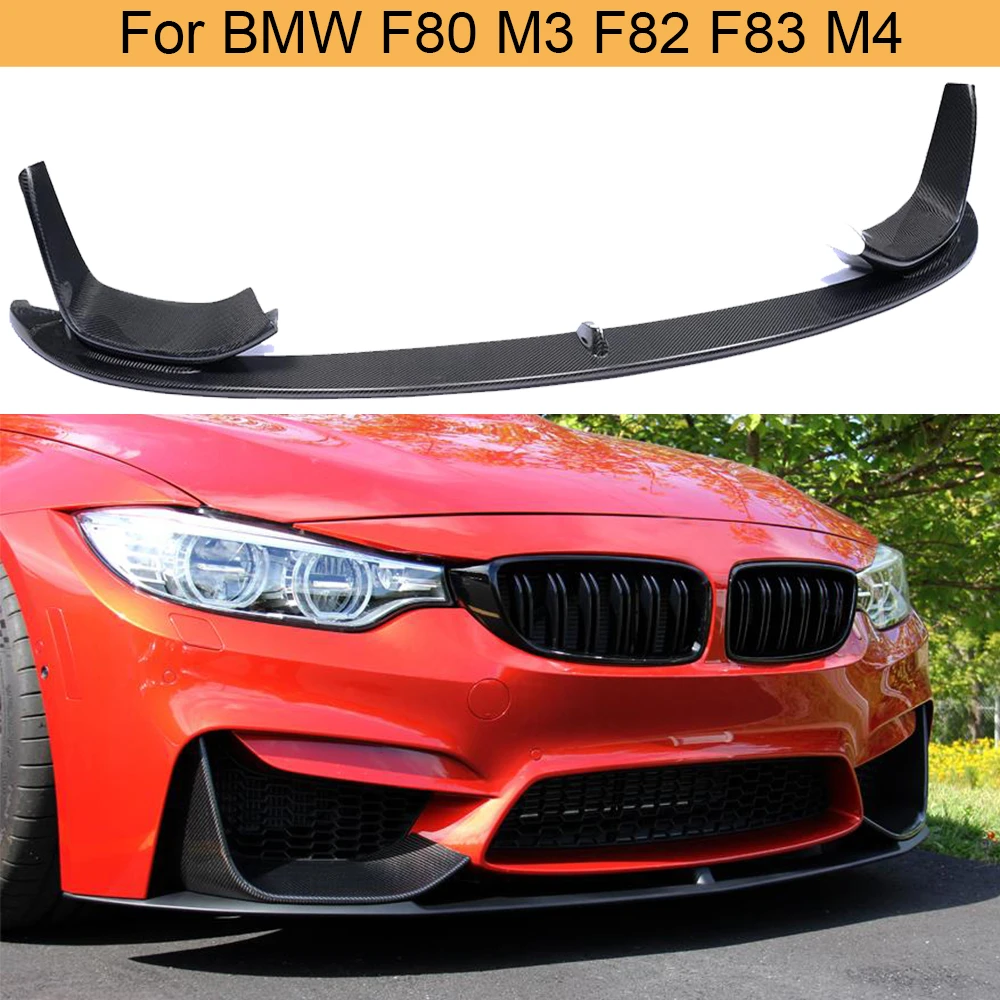 BMW M3 M4 Carbon Front Bumper Canards 4 piece F80 F82 Flaps Winglets Rubber
