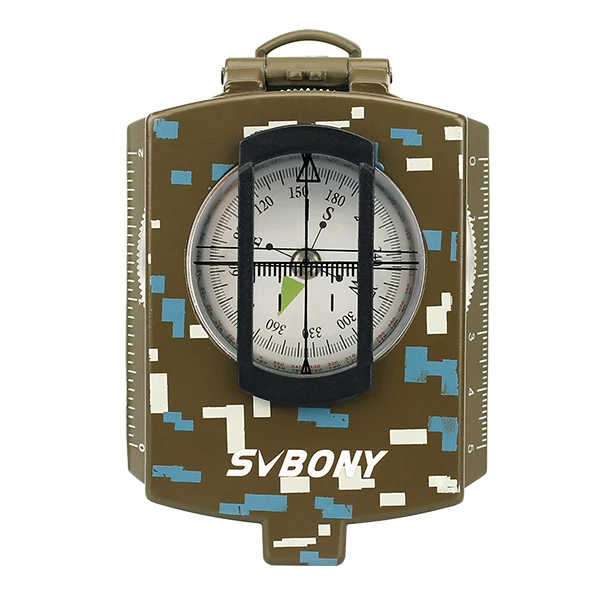 6 шт. SVBONY компас Карманный Стиль для выживания Военный Открытый Металлический Компас для походов путешествия Охота Кемпинг снаряжение F9136 - Цвет: Camouflage