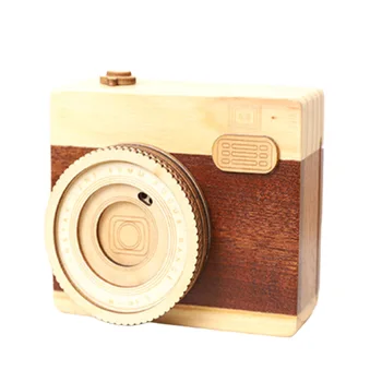 

Creative Wooden Rotating Shutter Music Box Camera Music Box Children's Day Gift Girl Birthday Gift Handmade