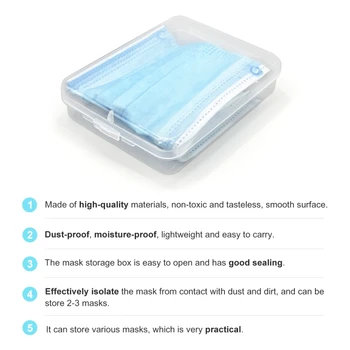 

Plastic Storage Box Dust-proof Moisture-proof Container For Masks Portable