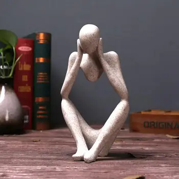 

FORGETIVE RESIN STATUES CREATIVE ABSTRACT THINKER PEOPLE SCULPTURES MINIATURE FIGURINES CRAFT OFFICE HOME DECORATION ACCESSORIES