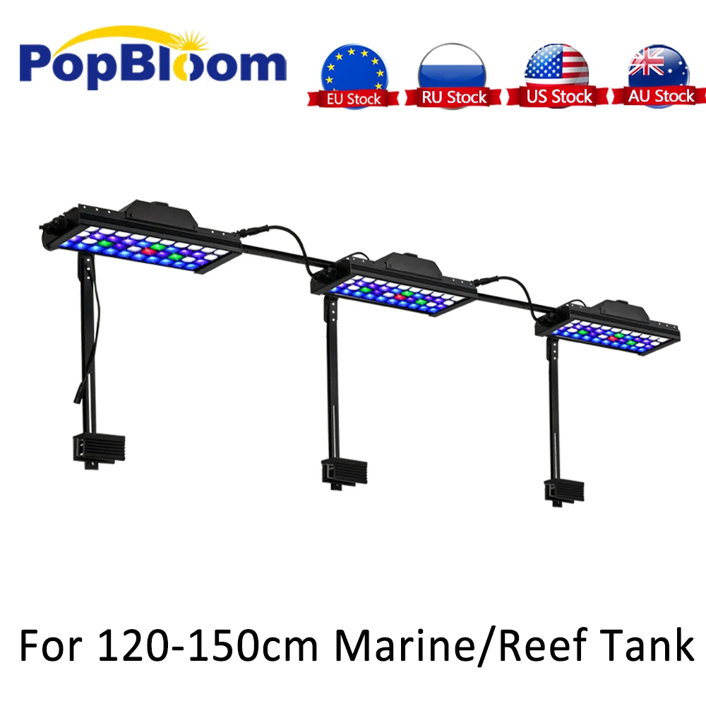 

PopBloom LED Lighting For Marine Fish Tank Arm Mounting Kit Akvaryum Chihiros 3pcs Spectrum Timer Programmable Aquarium MJ3BP3