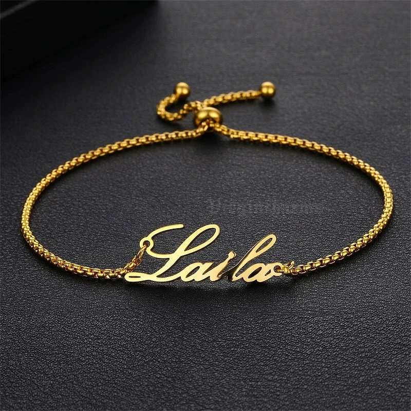 Ovian Initial Charm Bracelet for Women 18K Gold Plated Stainless Steel Coin Disc Engraved Letter Bracelet Personalized Monogram Name Bracelet for