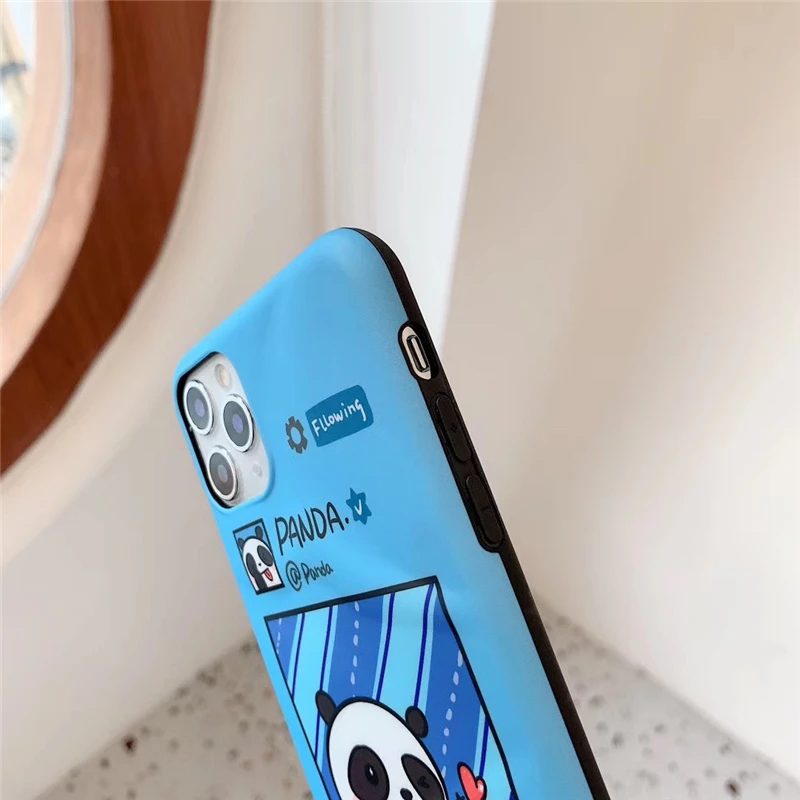 Милый чехол для телефона с рисунком панды и питья для пар, для Iphone 11, promax X Xs Max, чехол для Iphone 7, 8 plus, Xr, задняя крышка