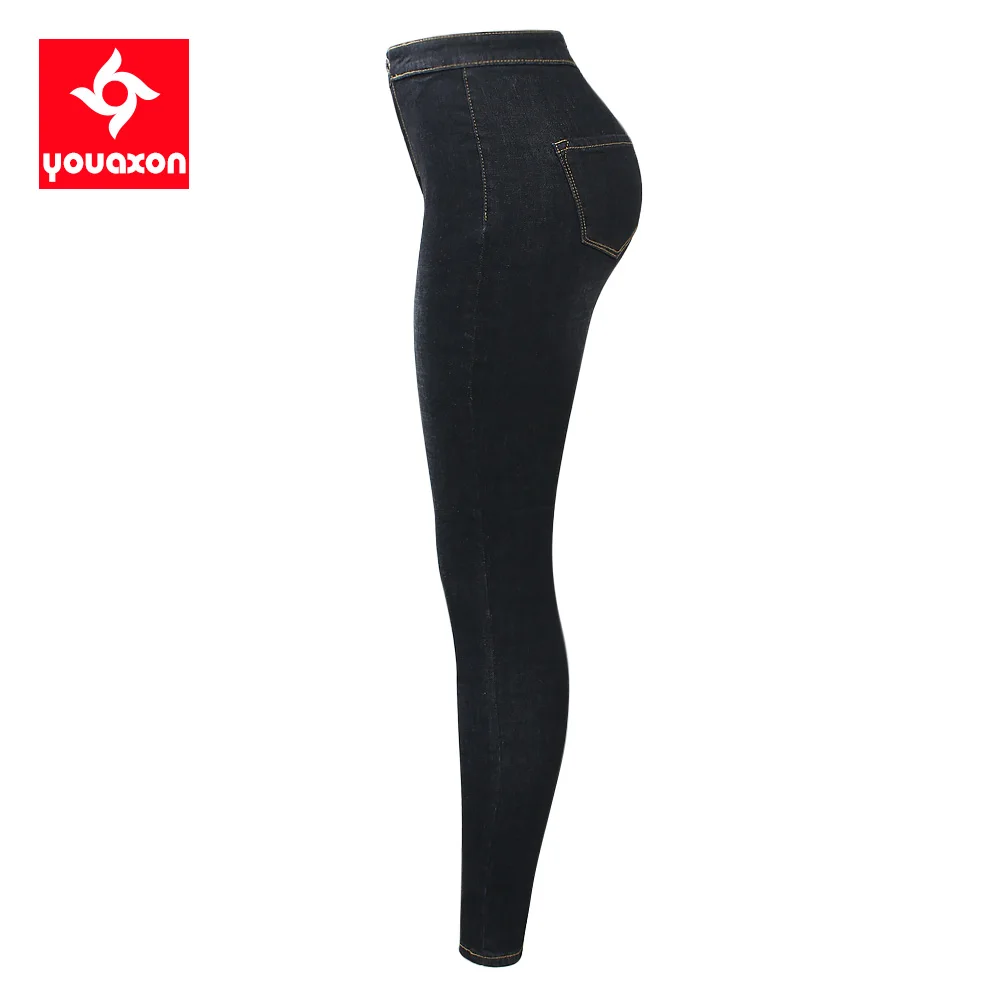 2201 Youaxon европейский размер брендовые Новые OL с высокой талией черные джинсы женские размера плюс тянущиеся джинсовые обтягивающие брюки джинсы для женщин