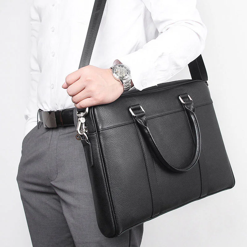 Genuine Leather Male Package Man Handbag 14 Inch Computer Bag Men's Business Briefcase Messenger Laptop | Багаж и сумки