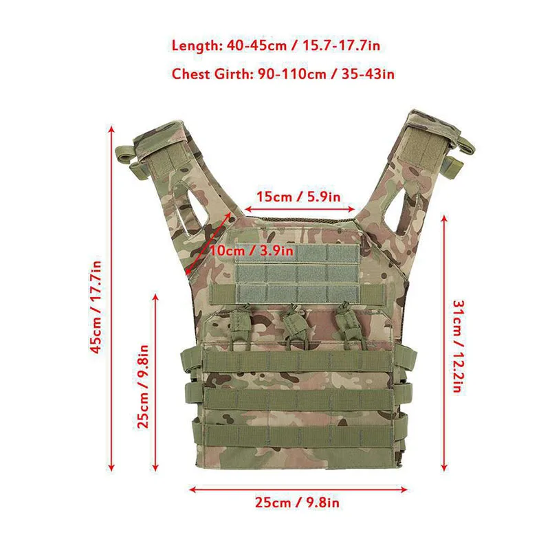Men Tactical Vest Multi-pocket Outdoor Special forces Military Training CS Waistcoat Protective Modular Security Vest Hunting