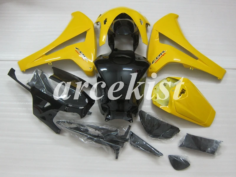 ABS мотоцикл обтекатели комплект Подходит для HONDA CBR1000RR 2008 2009 2010 2011 08 09 10 11 Кузов Набор желтый черный