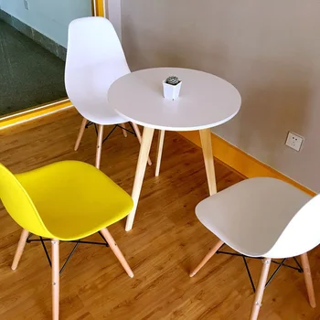 

Modern Simple Negotiation Office Chair Nordic Leisure Home Back Solid Wooden Book Table and Chair Creative Dinning Room Chairs