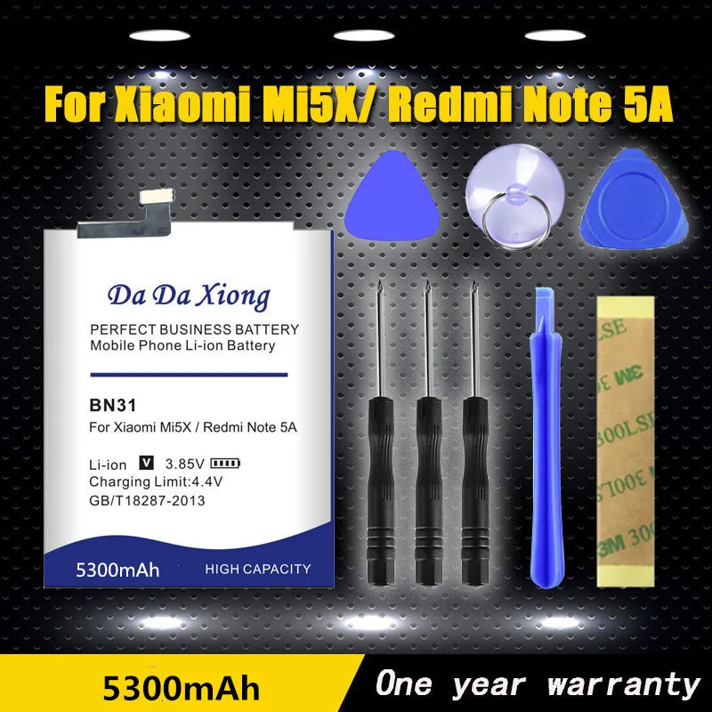 Оригинальный Da Xiong аккумулятор для телефона BN31 Xiaomi Mi 5X Mi5X / Redmi Note 5A Pro 5300 мАч