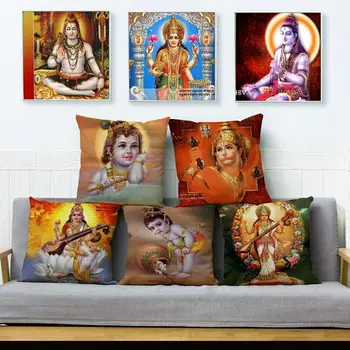 

Indian Buddhism Mythology Print Cushion Cover Pillow Throw Pillows Cases Sofa