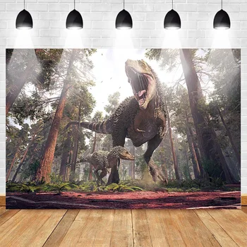 

Cartoon Backdrop for Photography Boy Birthday Party Background Photocall Dinosaurs and Virgin Forest Film Backdrop Photo Studio