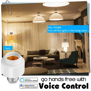 

Smart WiFi E26/E27 Bulb Holder Wireless Intelligent Remote Control Light Socket Support Voice Control Timing Function