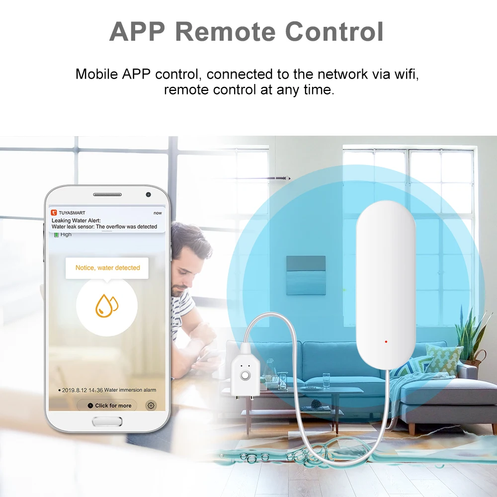 Умный дом, Wifi, детектор утечки воды, датчик, Домашняя безопасность, наводнение, переливная сигнализация, умный пульт дистанционного оповещения для домашней автоматизации