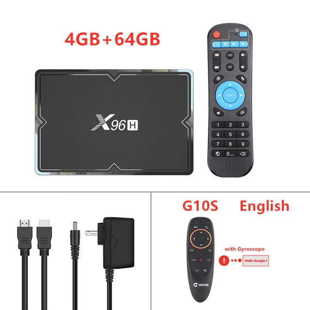 Android 9,0X96 H H603 Smart tv Box 2 GB/4 GB 16 GB/32 GB/64 GB Поддержка 2,4G 5G WiFi 6K BT4.1 100M проигрыватель google Youtube PK X96 Mini - Цвет: 4G 64G G10S