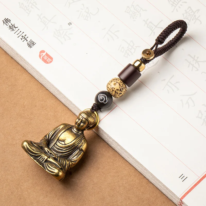 buddha brass pendant keychain (15)