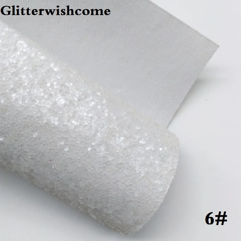 Glitterwishcome 30X134 см мини рулон синтетическая кожа, Fluo толстый блеск кожа ткань винил для луков, GM046 - Цвет: 6