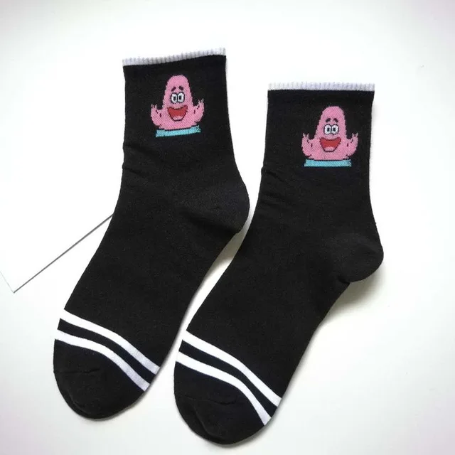 Милые корейские носки с героями мультфильмов; Уникальные забавные женские носки bob esponja; дышащие удобные короткие носки kawaii - Цвет: A04