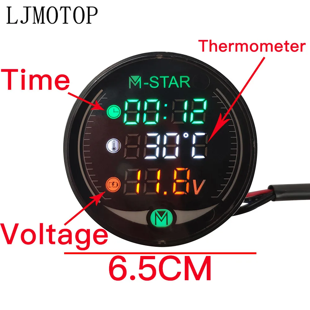 

Motorcycle Voltmeter Clock Thermometer Digital Display Meter Sensor For BMW C400GT C600 C650 C650GT Sport F650GS F700GS F800R
