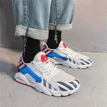 

Man Sneakers Outdoor Walking Jogging Trainer Athletic Spring Fall Breathable Mixed Color Mesh Lace-up Sport Running Shoes N4-94