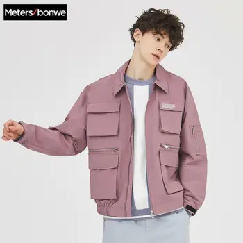 

Metersbonwe 2020 Spring New Men's Casual Overalls Jackets Male Fashion Lapel pocket Jacket Men Handsome loose Jackets