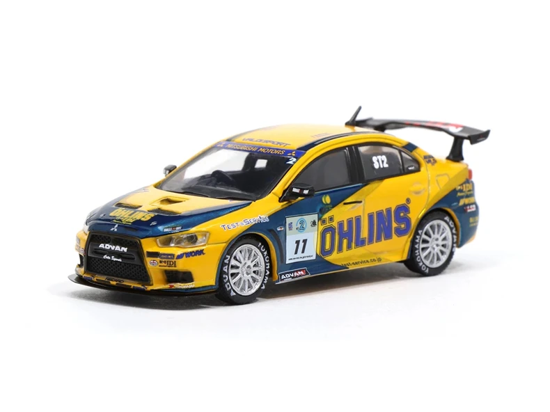 Гудронированное шоссе работает 1: 64 Mitsubishi Lancer Evolution X Super Taikyu OHLINS 2008#11 литой модельный автомобиль