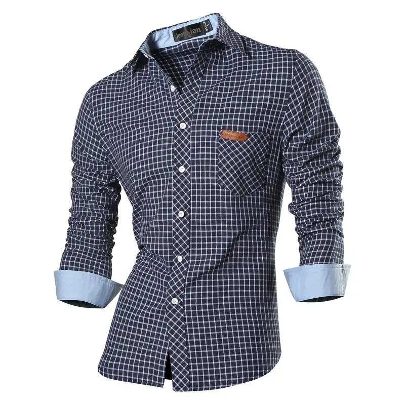 Jeansian Men's Casual Dress Shirts Fashion Desinger Stylish Long Sleeve Slim Fit 8615 Navy2 Jeansian Men's Casual Dress Shirts Fashion Desinger Stylish Long Sleeve Slim Fit 8615 Navy2
