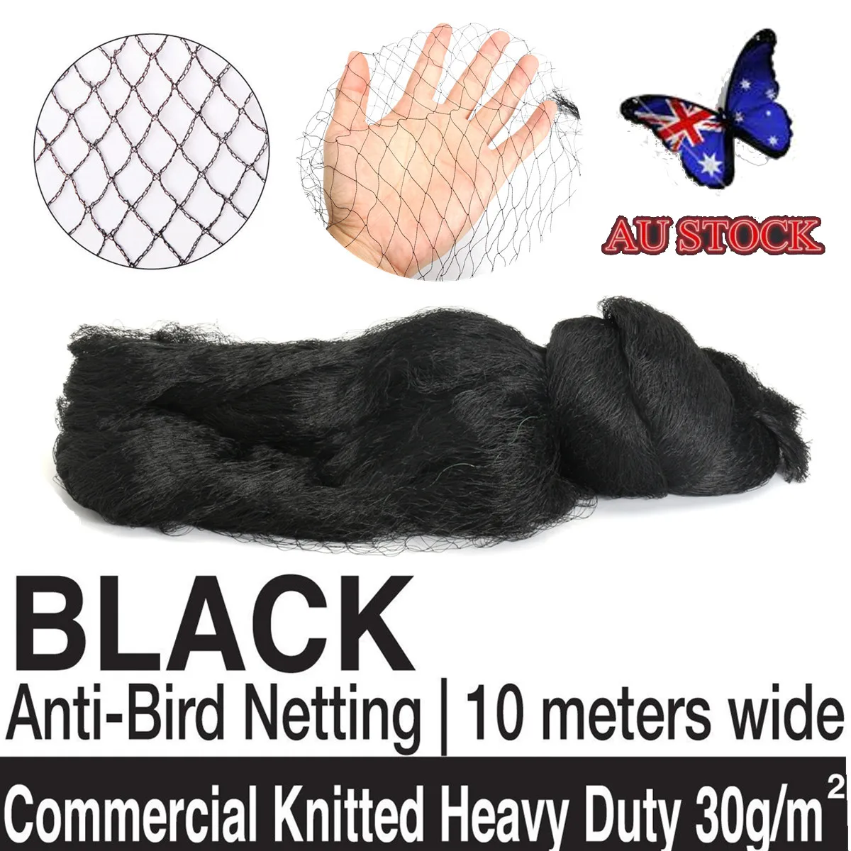 

33x33FT Anti Bird Netting Garden Poultry Aviary Game Net Nylon Wire Mesh Screen
