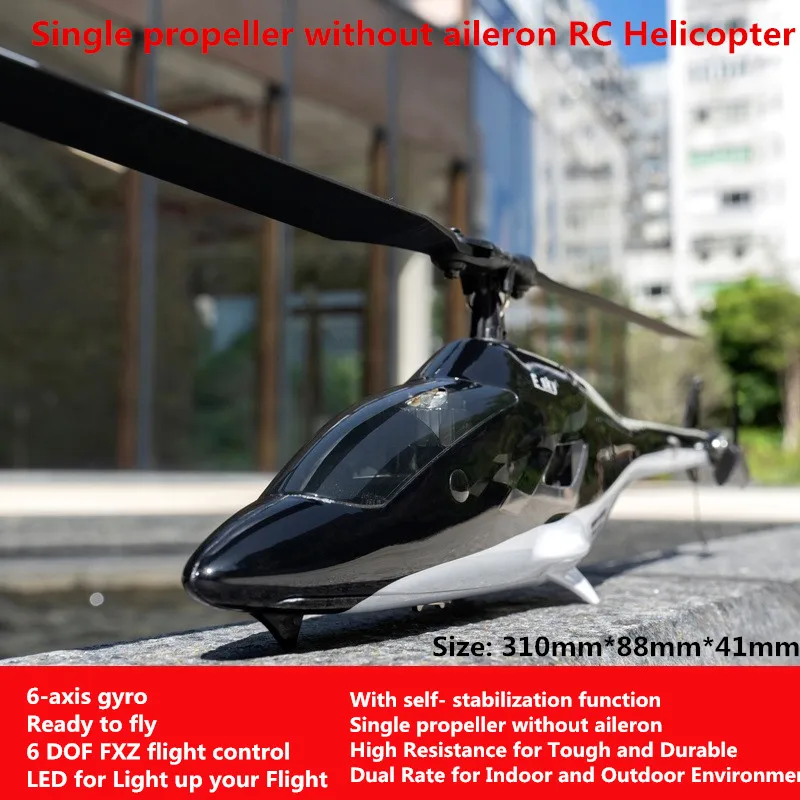 

Upgraded RC Helicopter 6 DOF FXZ Flight Control 6-Axis Gyro Radio Tough And Durable Single Propeller Without Aileron
