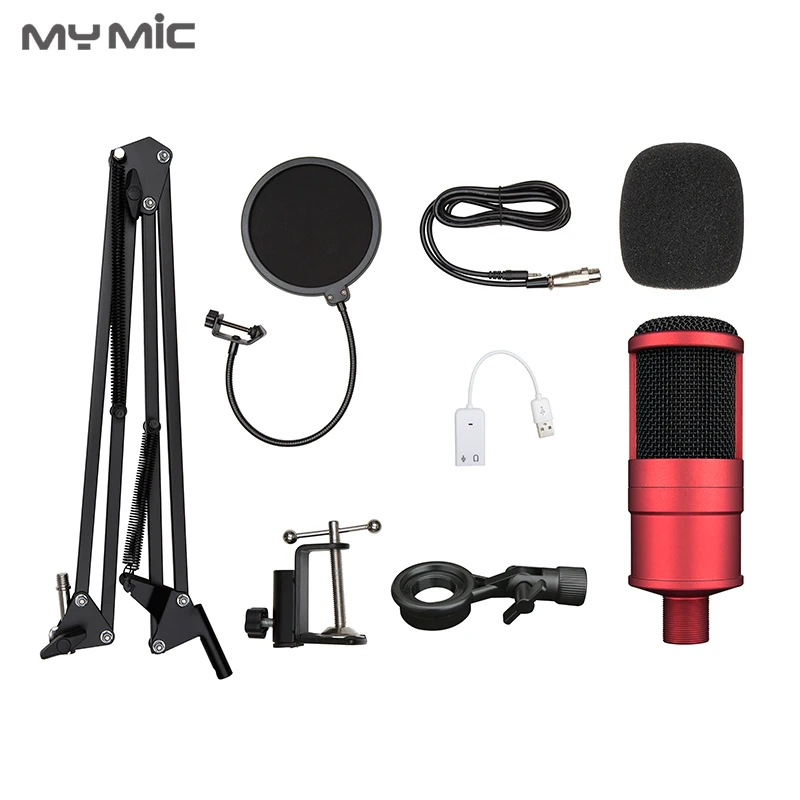 My Mic PR200X профессиональный компьютерный игровой Студийный микрофон для записи с регулируемой подвеской ножничный стенд